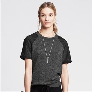 Perforated Faux Leather T-Shirt